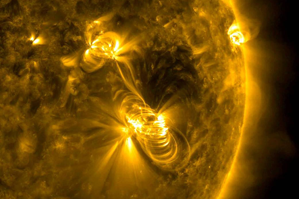 Image of coronal mass ejection on the surface of the sun.