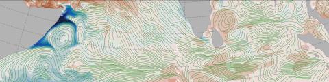 A map of the ocean currents 
