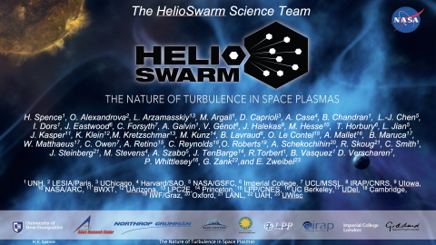 HelioSwarm science team color graphic.