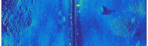 Acoustic image of sea floor.