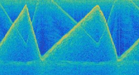 Colorful illustration of acoustic wave points.