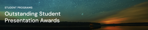 Horizontal photo of aurora on gree background "Honors and Awards."