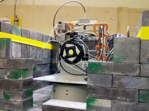 The positron test telescope at the Idaho State University accelerator for electron and positron testing.