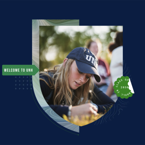 UNH home page shield logo with student in hat hi res. 
