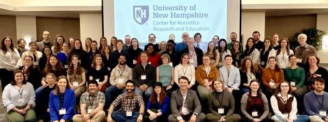 Group photo of 2026 NE Acoustics Symposium attendees. 