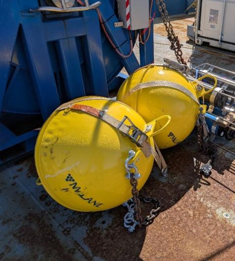 yellow mooring buoys